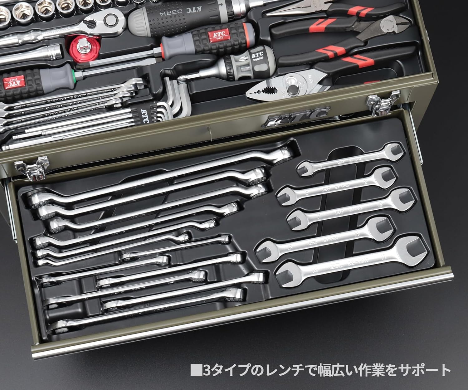 Amazon.co.jp: KTC 9.5sq. 91点工具セット ツールセット オリーブ